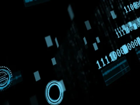 4K Render Flight pass through coding HUD Head up display interface 6 Stock Footage 76363657