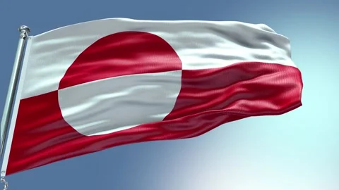 4k render Greenland Flag video waving in wind Greenland Flag Wave Loop waving in Stock Footage 246417931