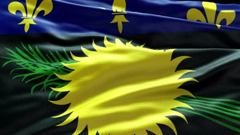 4k render Guadeloupe Flag video waving in wind Guadeloupe Flag Wave Loop waving Stockbeeldmateriaal 246417982