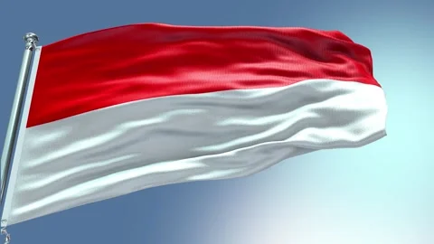 4k render Indonesia Flag video waving in wind Indonesia Flag Wave Loop waving in Stock Footage 246664759