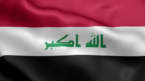 4k render Iraq Flag video waving in wind Iraq Flag Wave Loop waving in wind Real Video stock 245420466