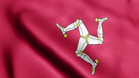4k render Isle of Man Flag video waving in wind Isle of Man Flag Wave Loop wavin Video stock 245420487
