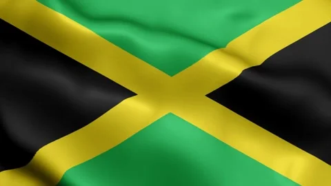 4k render Jamaica Flag video waving in w... | Stock Video | Pond5