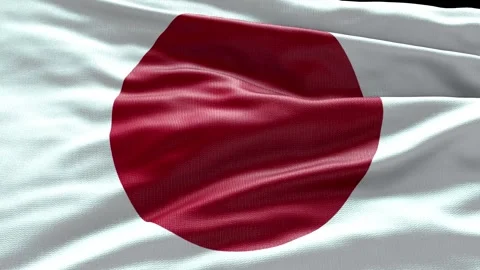 4k render Japan Flag video waving in wind Japan Flag Wave Loop waving in wind Re Stock-Footage 246664839