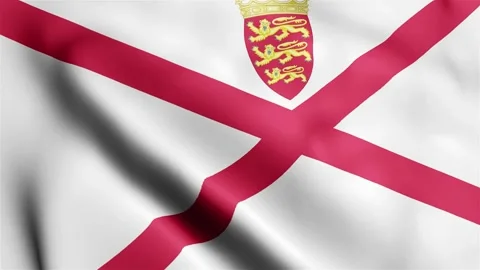 4k render Jersey Flag video waving in wind Jersey Flag Wave Loop waving in wind 스톡 동영상 245420449