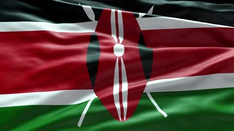 4k render Kenya Flag video waving in wind Kenya Flag Wave Loop waving in wind Re Video stock 246664848