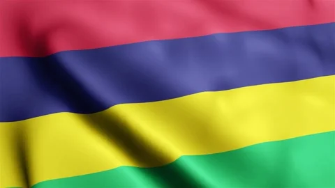 4k render Mauritius Flag video waving in wind Mauritius Flag Wave Loop waving in Video stock 245420082