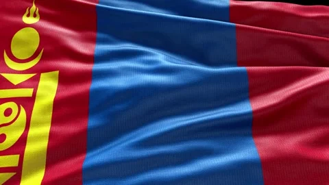 4k render Mongolia Flag video waving in wind Mongolia Flag Wave Loop waving in w Stock Footage 246665065