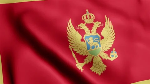 4k render Montenegro Flag video waving in wind Montenegro Flag Wave Loop waving 動画素材 245420174