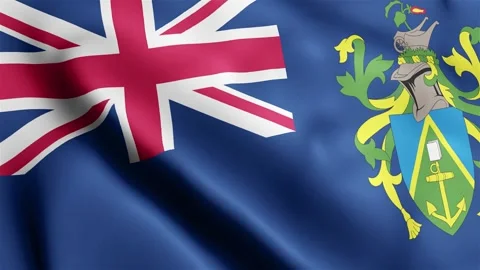 4k render Pitcairn Islands Flag video waving in wind Pitcairn Islands Flag Wave Stock-Footage 245419989