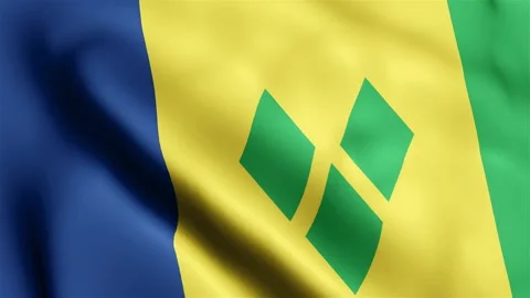 4k render Saint Vincent and the Grenadines Flag video waving in wind Saint Vince Stock Footage 245419899