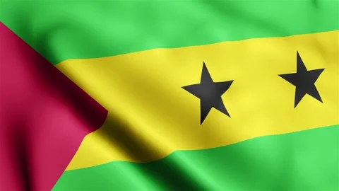 4k render SÃ£o TomÃ© and PrÃ­ncipe Flag video waving in wind SÃ£o TomÃ© and PrÃ­ Stock-Footage 245419778