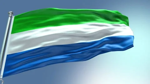 4k render Sierra Leone Flag video waving... | Stock Video | Pond5