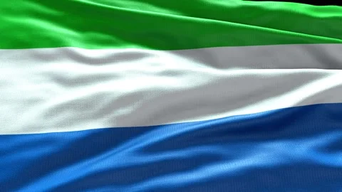 4k render Sierra Leone Flag video waving... | Stock Video | Pond5