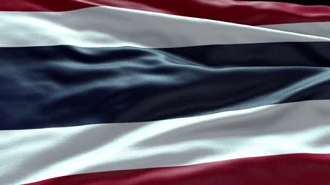4k render Thailand Flag video waving in wind Thailand Flag Wave Loop waving in w Video stock 246665697