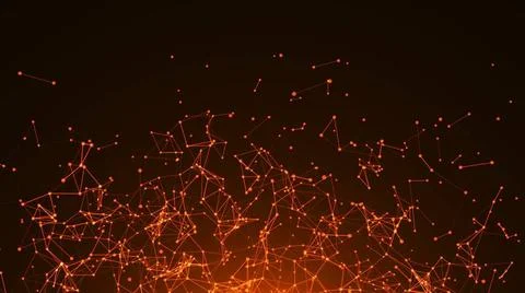 4K rendered computer generated abstract background. Dots and lines are con... Stock Photos