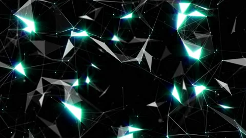 4K rendered computer generated video abstract moving background. Triangles, dots Stock Footage 103958812