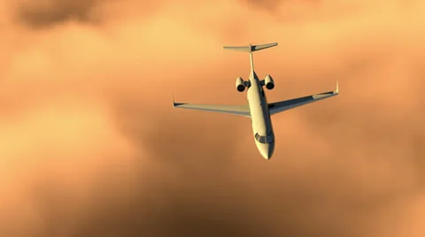 4k resolution Alpha channel corporate jet, business travel Video stock 22998467