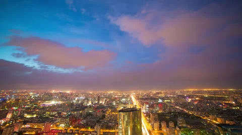 4k resolution City night time lapse cloudscape Stock Footage 24686656