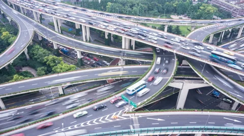 4k resolution city traffic junction time lapse Video stock 40820287