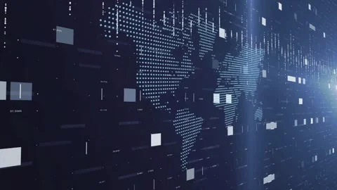 4k resolution of Futuristic world map digital network Stock Footage 267225384