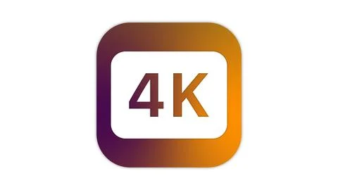 4K resolution icon with gradient background Stock Illustration