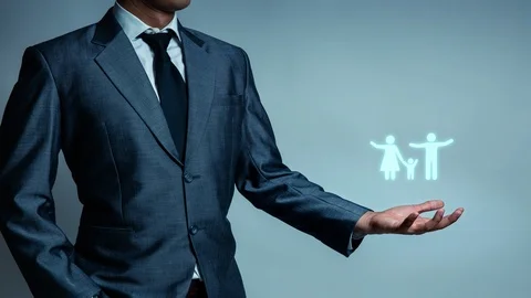 4K resolution loop view. animate graphic insurance icon concept Stock-Footage 118421351