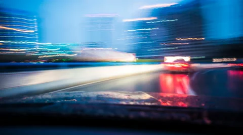 4k resolution Night road time lapse Video stock 45549553