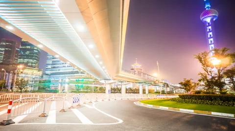 4k resolution Overline bridge and highway in Shanghai Stock Footage 41071063