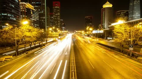 4k resolution road time lapse, city night Stock Footage