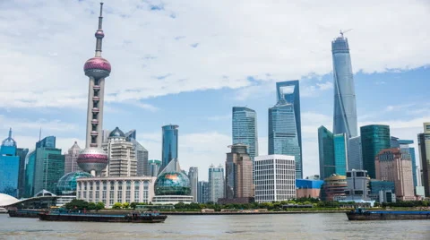 4k resolution Shanghai skyline time lapse Stock Footage 41813279