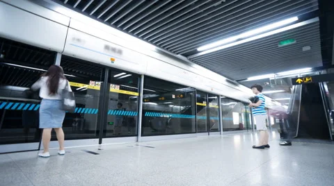 4k resolution Subway timelapse Stock Footage 45550960