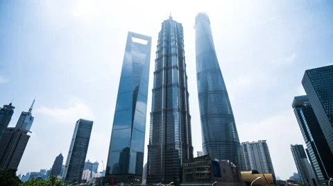 4k resolution Three biggiest office buildings in Shanghai Stock Footage 41831729