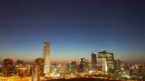 4k resolution time lapse, Beijing city sunset Video stock 22435637
