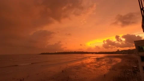 4K Resolution Time Lapse,Versova Beach View, Mumbai Cloud Evening Stock Footage 139796571