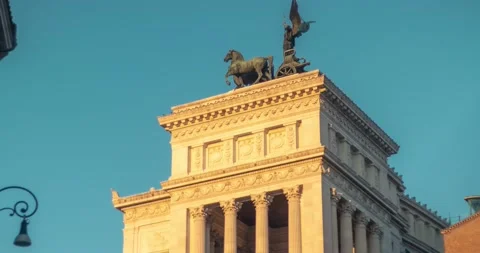 4k resolution Timelapse of the horse statue over Piazza Venezia, Rome Italy. Stock Footage 219205847