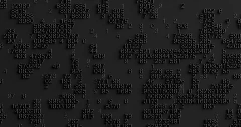 4k Resolution Video: Abstract Black Random Numbers Numeric Characters Backg.. Stock Footage 305448341