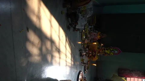 4k resolution video clip of place of worship of Goddess Saraswathi in  morning t Video stock 327626149