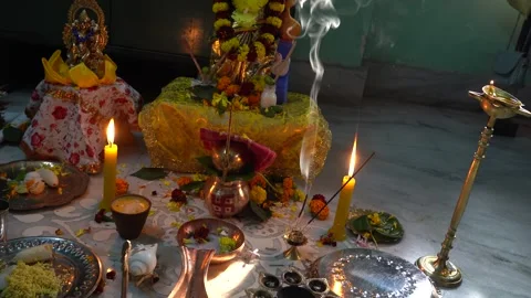 4k resolution video clip of place of worship of Goddess Saraswathi in  morning t Video stock 327626378