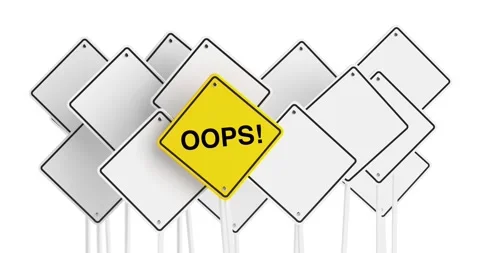 4k Resolution Video: Error Concept. Yellow Road Sign With Text Oops Among B.. Stock Footage 315659950