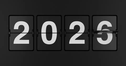 4k Resolution Video: New Year Countdown Concept. Black Mechanical Flip Cloc.. Stock Footage 317906135
