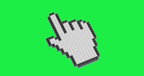 4k Resolution Video: Pixelated Model of a White Retro Computer Hand or Fing.. Stock Footage 307389174