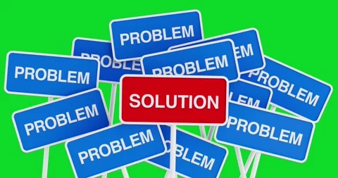 4k Resolution Video: Problem Solution Concept. Red Sign With Word Solution .. Stock Footage 317907677