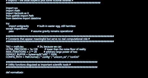 4k Resolution Video: Programming And Abstraction Concept. Humorous Python C.. Stock Footage 313964002