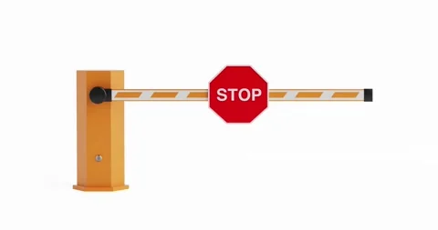 4k Resolution Video: Security Access Concept. Parking Barrier Gate With Red.. Stock Footage 317906219