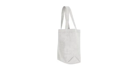 4k Resolution Video: White Blank Textile Tote Bag Mockup Template for Shopp.. Stock Footage 307389191