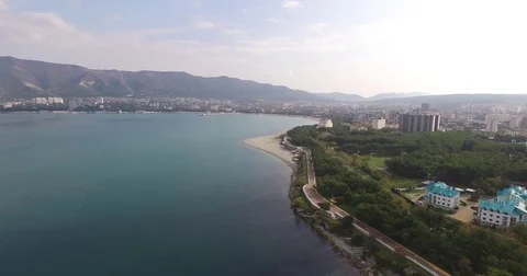 4K, a resort town on the seashore Stock Footage 82805208