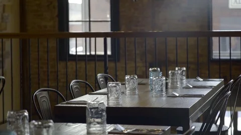 4k Restaurant Table Setting Stock Footage 78885492