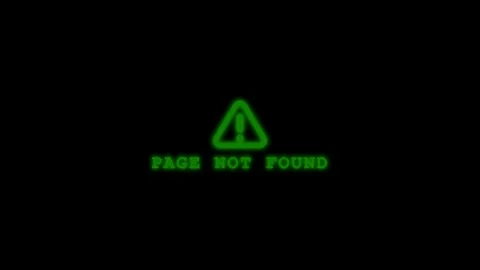 4K retro glitch error, 404 and critical text, warning icon black background Stock Footage 332150406