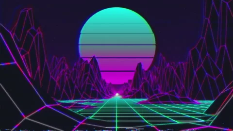 4K retro loop animation. Synthwave vinta... | Stock Video | Pond5